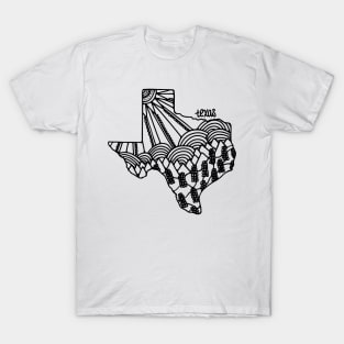 Texas Mandala Zentangle State Outline T-Shirt